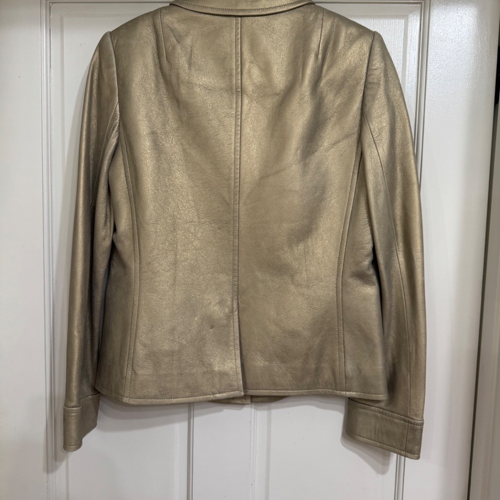 SALE New with Tags Dana Buchman Distressed Gold Leather sz S - Picture 3 of 6